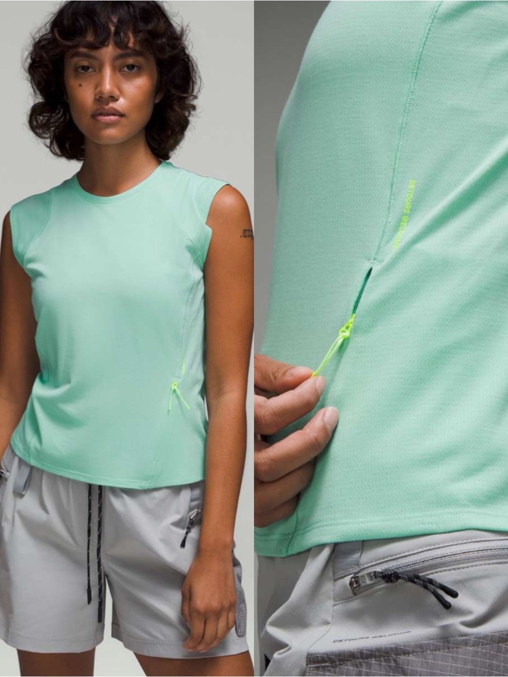 lululemon Cap Sleeve Hiking Tank Top Wild Mint
